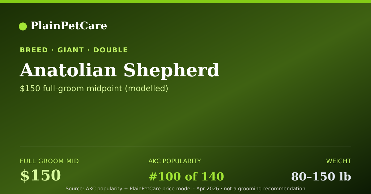 Shareable card for Anatolian Shepherd Grooming Prices, How Much Does It Cost?