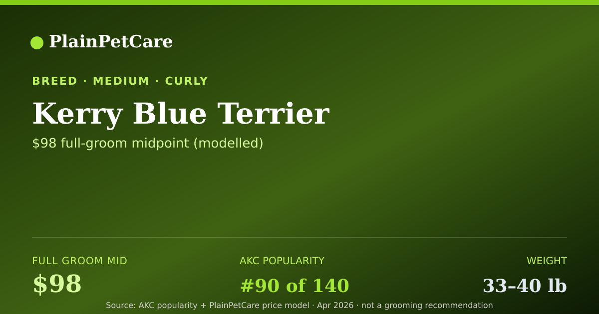 Shareable card for Kerry Blue Terrier Grooming Prices, How Much Does It Cost?